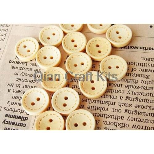 500pcs 13mm Natural Wood Sewing Stitch Decorative Pattern 2 Hole Buttons