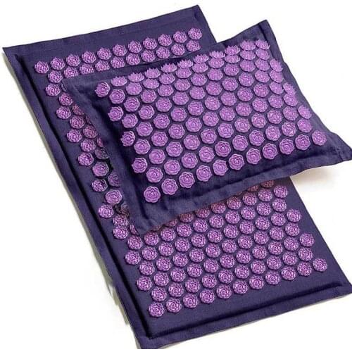 Nature Linen Coconut palm Massage Yoga mat sport pillow mat with bag Lotus Spike Acupressure Mat Cushion