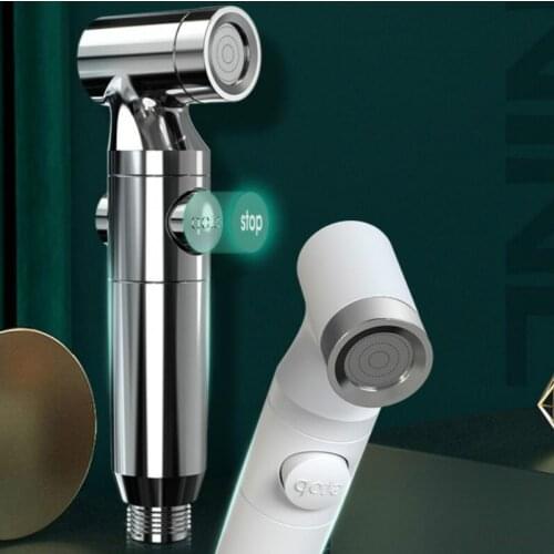 New Universal Toilet Pressurizer with Filter One-key Stop Water Toilet Spray Gun Faucet Bidet Toilet Nozzle Flusher 2021 H8149