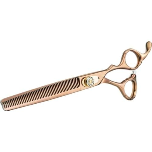 7 Inch Double Side Teeth Japanese Stainless Steel 440c Salon Pet Hair Thinner Scissors Dog Grooming Shears