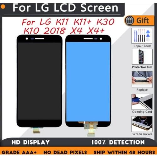 For LG K11 K11+ K10 2018 K30 X4 X4+ X410E X410EOW X410FC X410FT X410TKB X410AS LCD screen assembly with front case touch glass