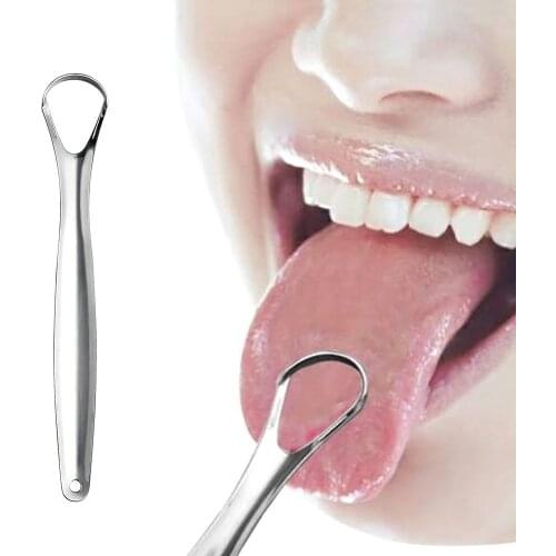 Stainless Steel Tongue Scraper Oral Cleaning Tongue Medical Oral Brush Reusable Fresh Respirator