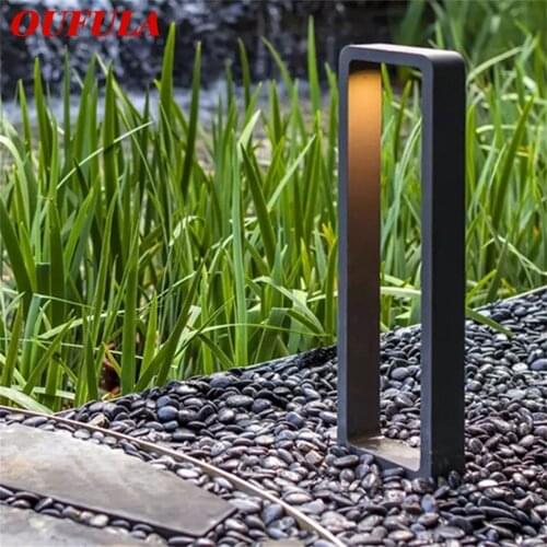 OUFULA Modern Lawn Light Aluminum Waterproof IP56 LED Lamp Creative Decorative For Garden Villa Duplex Park