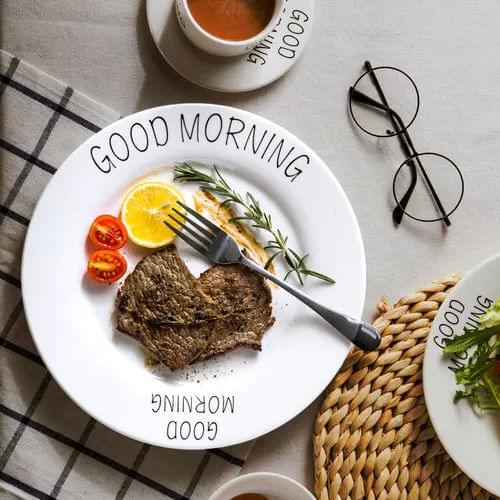 Breakfast Plate Creative Plate Nordic-Style Tableware Net Red Ins-Style Plate Dish Western Steak Household Dish Plate