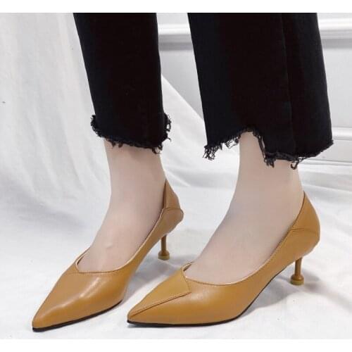 High heels womens popular new summer fashion popular square buckle pointed toe stiletto fashion pumps