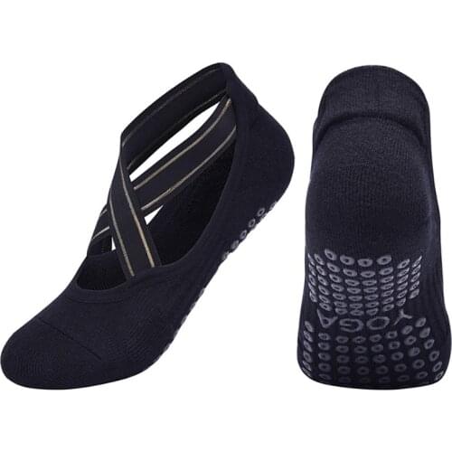 USHINE Women High Quality Bandage Yoga Socks Non-slip Quick Dry Damping Pilates Ballet Socks Good Grip for Women Cotton Socks