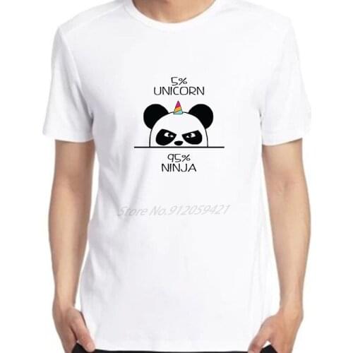 Fun 95% Ninja Panda Breathable Printed MenT-Shirt Casual Men Short Sleeve Harajuku Streetwear Men clothing