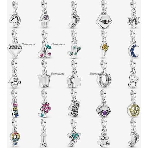925 Sterling Silver 24 Styles My Loves Girl Pride Smile Dangle Charm Fit Women Pandora Bracelet & Necklace Diy Jewelry