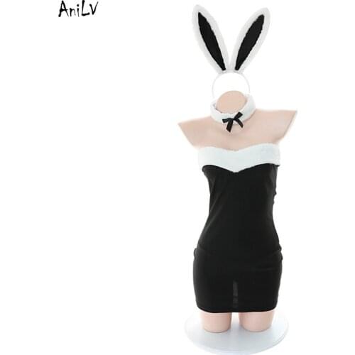 AniLV Women Bunny Girl Maid Dress Swim Costume Cute Anime Kawaii Gril Swimwear Festival Uniform Pool Party Cosplay