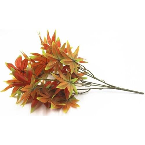 2Pcs Artificial Shrubs Fake Fall Bushes Large Silk Autumn Maple Leaves Bundles