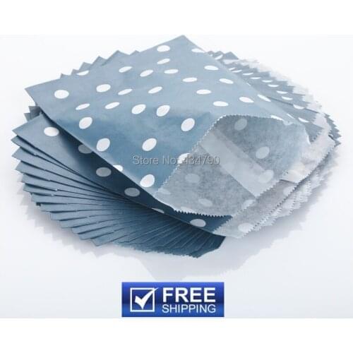 200pcs Navy Party Favor Bags Small Polka Dot-Paper Merchandise Cookie Candy Buffet Treat Gift Goodie Bag-Choose Your Colors