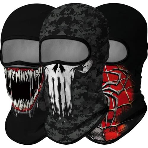 3D Punisher Balaclava Bandana Neck Scarf Face Shield Breathable Mask Headband Braga Cuello Joker Venom Bicycle Headwear Skimask