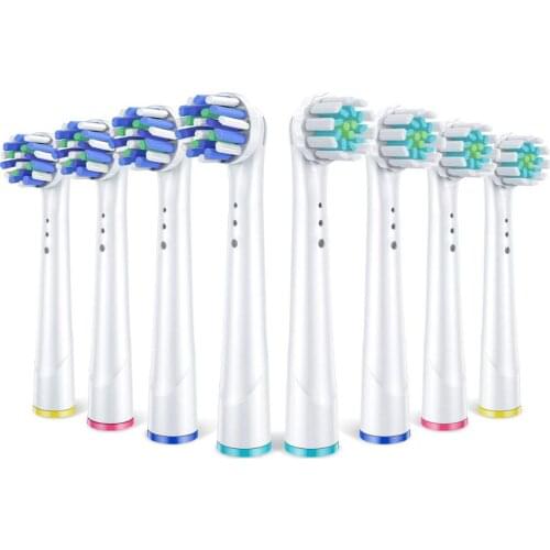 4 Crossaction & 4 Sensitive Gum Care Electric Toothbrush Replacement Heads for Oral B Pro 1000 3000 5000 6000 7000