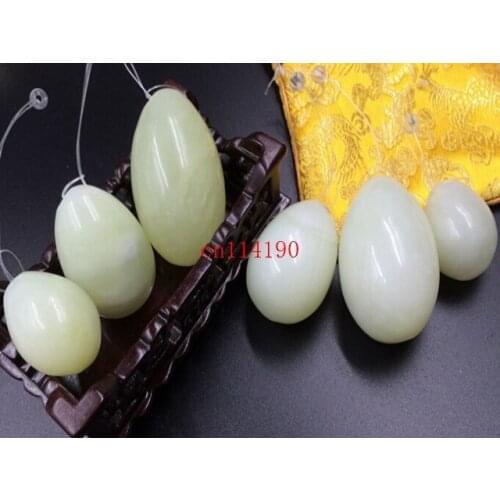 50sets/lot Free Shipping Chinese jade Eggs Massage For Kegel Muscles Exercises strengthen pelvic floor muscles Yoni Egg