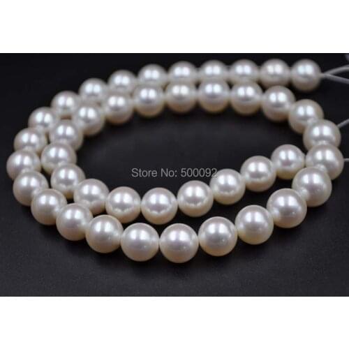 AAA wholesale 9.5-10mm white round freshwater pearl strand 40cm