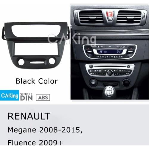 Single Din Car Fascia Radio Panel for RENAULT Megane 2008-2015, Fluence 2009+ Dash Kit Install Plate Bezel Adapter Facia Cover