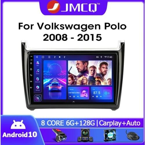 JMCQ Andriod 9.0 RDS DSP Car Radio For Volkswagen Polo 2008-2015 Multimedia Player GPS Navigaion 2 Din T9 4G+64G Split Screen