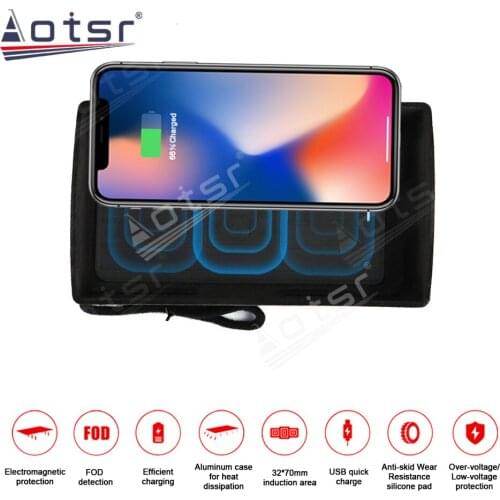 Car Charger QI Fast Charging Smartphone Wireless for Audi A3 2016-2018 For iPhone Samsung Huawei