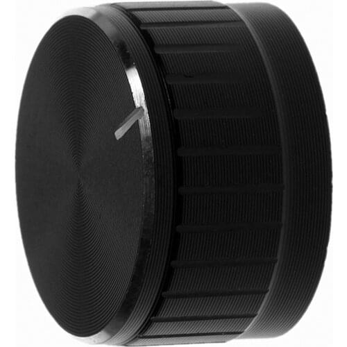 Black Rotary Encoder Knobs Volume Control Knobs Potentiometer 6mm Shaft Knob 29x17mm Aluminum Knobs (Pack of 2)