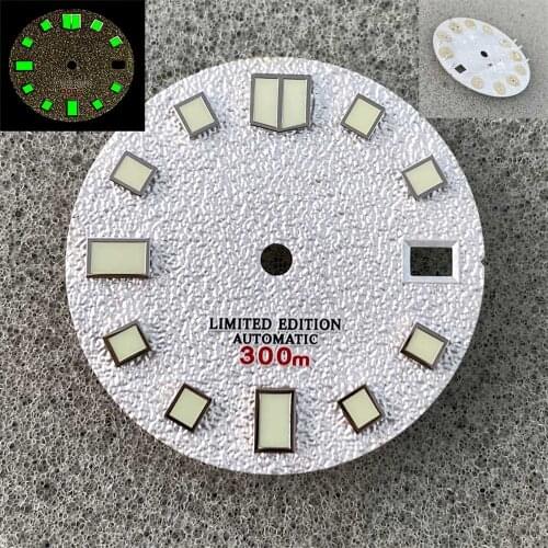 Watch dial Green Luminous Womens for watches NH35A SKX007 28.5MM watch dial parts Calendar C3 Mens watches repair tool