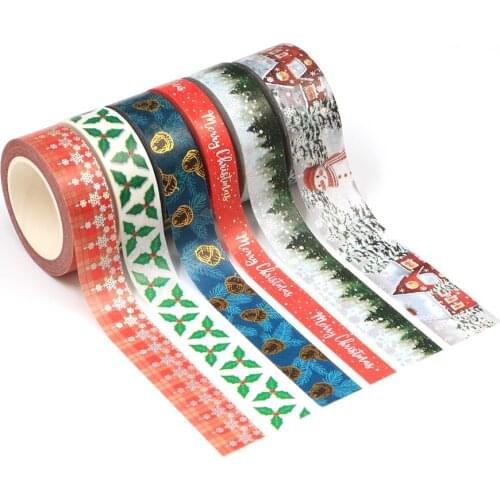 2021 NEW 1PC 10M Merry Christmas Snow Snowman Deer Tree Decorative Washi Tape DIY Scrapbooking Masking Tape School Office Supply