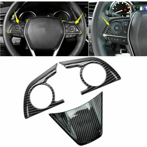 3PCS Steering Wheel Button Decorative Cover for Toyota Camry 2018-2020 Multimedia Accessories