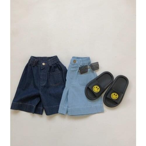 Baby Denim Shorts 2021 Summer New Toddler Boys Casual Loose Solid Short Pants Kids Korean Pocket Denim Shorts Boys Summer Pants