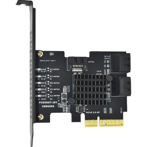 Add on Cards PCI-E SATA Card PCIE SATA Controller PCI Express 3.0 Gen3 X4 SuperSpeed Non Raid PCIE to SATA 3.0 Card 5 Port SATA3