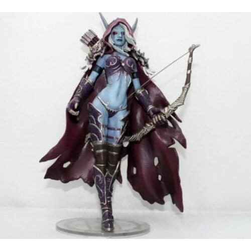 17CM WOW Sylvanas Windrunner archery queen PVC anime action figure model with base for children kid birthday toys gift for boys
