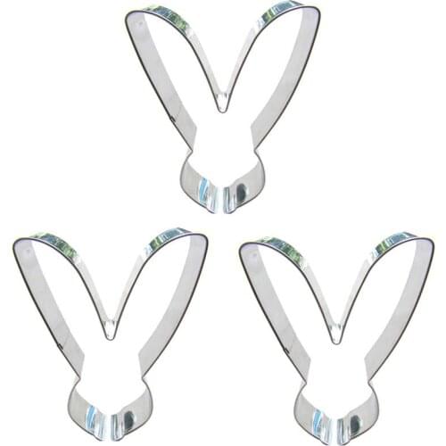 Long Eared rabbit head shape 3 piece biscuit cutting molds, baking tools, cake decorating soft candy tools