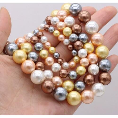 Natural shell beads fritillary round mixed color loose spacer beads for jewelry making DIY necklace bracelet earrings accessory