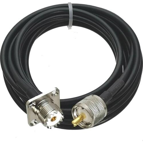 RG58 Cable UHF PL259 Male Plug to UHF SO239 Female Jack Flange Pigtail Jumper RF Coaxial 4inch~20M