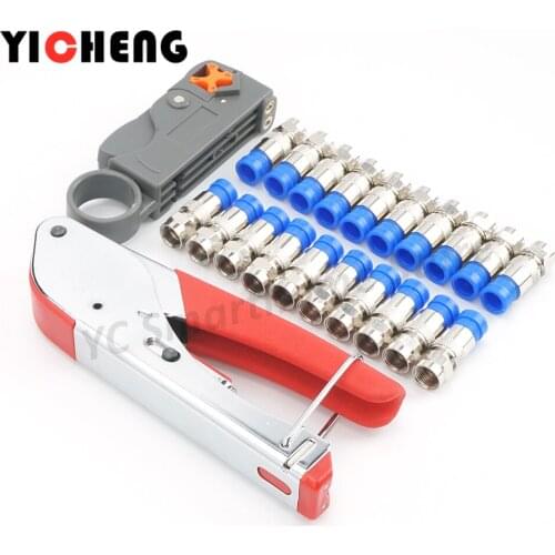 Quality suitable for F connector home TV CATV CT coaxial cable squeeze pliers wire stripper set wire clamp combination tool