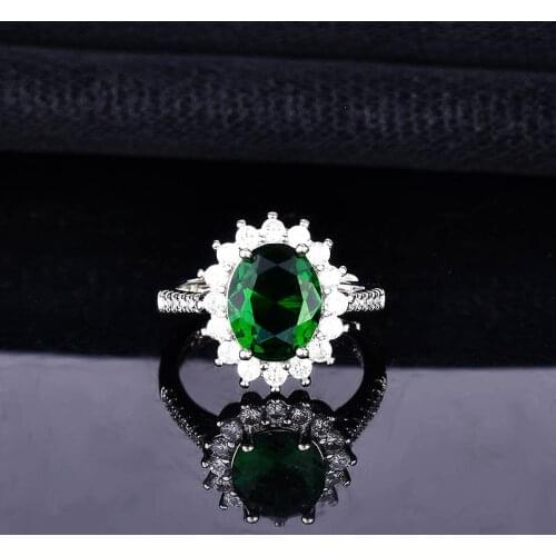 QTT Classic Trendy Solitaire Green Zircon Ring Women 925 Sterling Silver Opening Wedding Anniversary Ring Trendy Jewelry