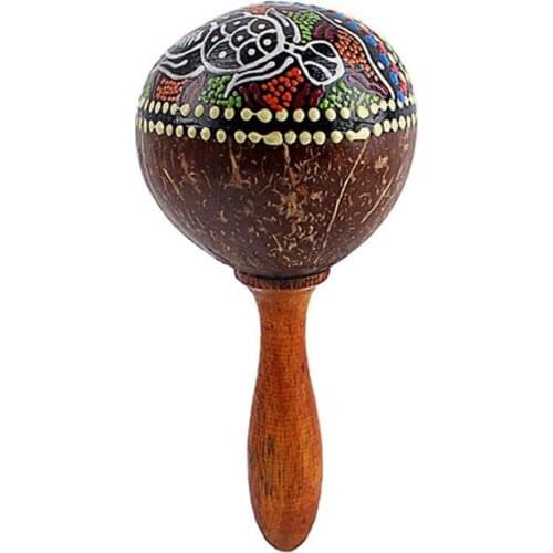 Coconut Shell Cabasa Shaker Gourd Shaker Rattle Percussion Musical Instrument Toy