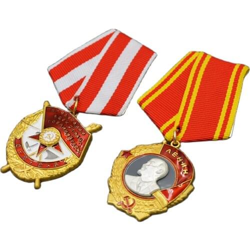 USSR Soviet Union CCCP Orden Lenin Medal Russia Military Decoration Flag Insignia Gold Badge