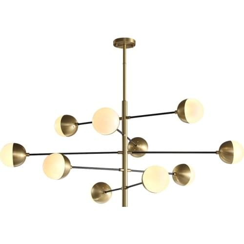 Nordic style living room copper chandelier creative art lamp dining room bedroom light luxury magic bean molecular lamps