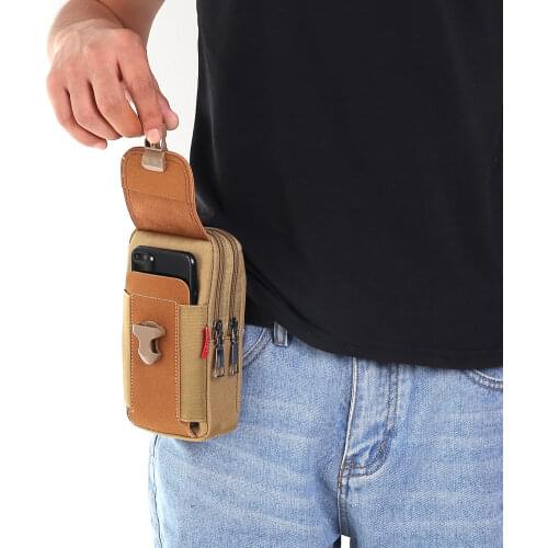 Fashion Men Multi-function PU Leather Fanny Waist Bag Casual Mobile Phone Purse Pocket Male Outdoor Travel Sports Belt Bum Pouch