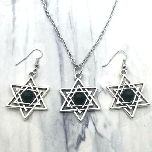 Fashion Punk Antique Israel Magen David Jewelry Jewish Star of David Pendant Womens Mens Collar Gift Necklace