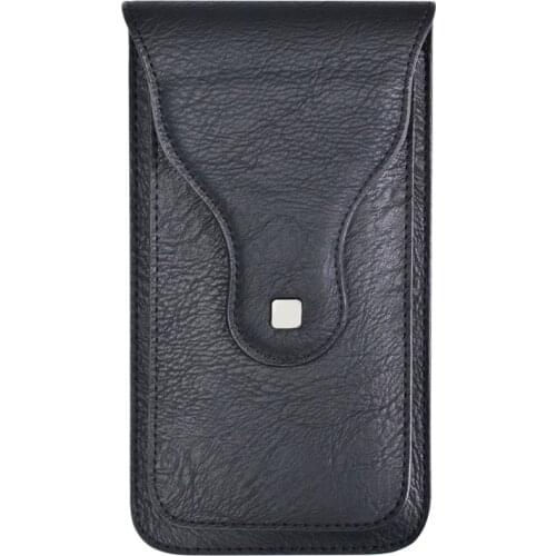 Men Fanny Pack Vintage Waist Pack PU Leather Hasp Solid Color Cell Phone Holder Fashion Male Waist Bag