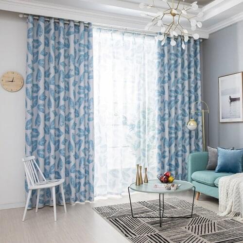 OLIVE New Hight Quality Luxuury Blackout Curtains For Living Room Bedroom Leaves Print Window Treatments Privacy Protection