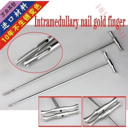 Orthopaedic instruments medical femoral PFNA tibial bone marrow nail reduction rod hollow gold finger guide needle introducer