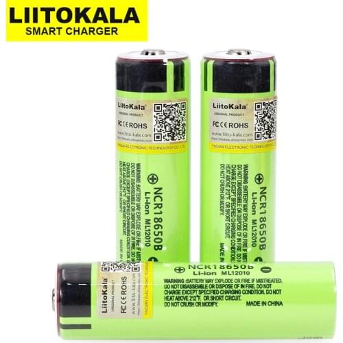 1-20PCS 2020 Liitokala new original NCR18650B 3.7V 3400mAh 18650 rechargeable lithium battery for flashlight battery Bonus cap