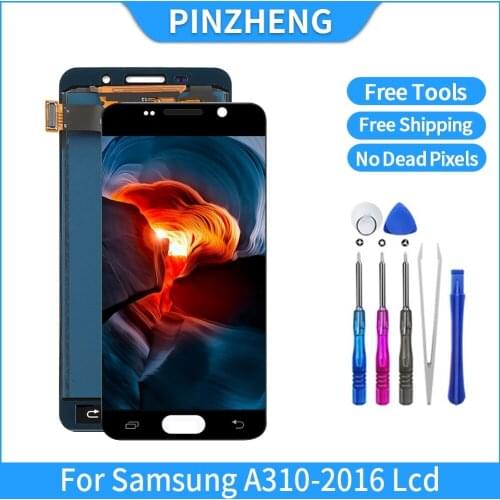 PINZHENG LCD For Samsung Galaxy A3 A310 2016 SM-A310F A310H A310M OLED LCD Display Touch Screen Digitizer Assembly Replacement