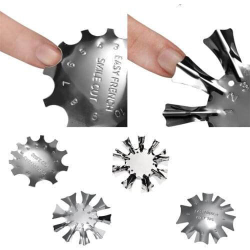 4 Shapes Durable Nail Art French Tip Line Edge Cutter Plate Stencil Trimmer Muti Sizes Nail Art Manicure Styling Tool