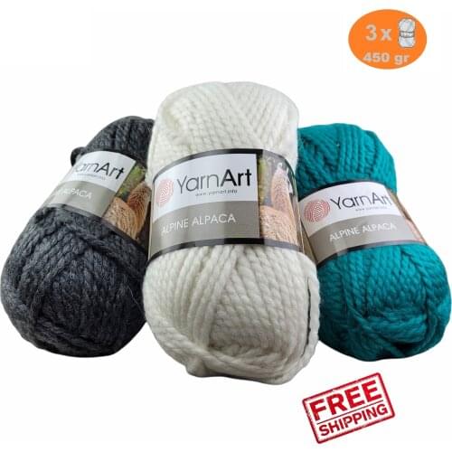 Yarnart Alpine Alpaca Yarn 5x 150gr-120mt Wool DIY Knitting Crochet Wrap Beanie Sweater Kids Adults Knitwears Autumn Winter