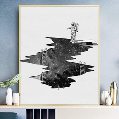 Cartoon Space Astronaut Painting by numbers 50x40cm Universe Planet Exploration Poster Home Decor Painting Wall Art Pictures