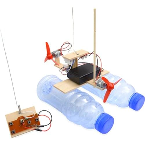 DIY RC Airboat Model Science Experiment Puzzle Assembly Toy For Students Boys Kids Diy Educational Science Kits