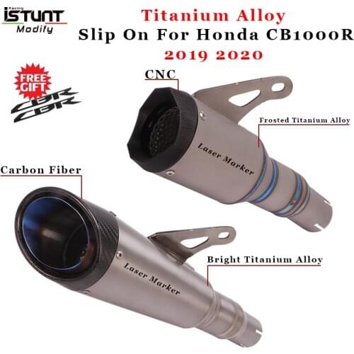 Slip On For Honda CB1000R 2019 2020 Motorcycle GP Escape Exhaust Modified Titanium Alloy Middle Link Pipe Carbon Fiber Muffler