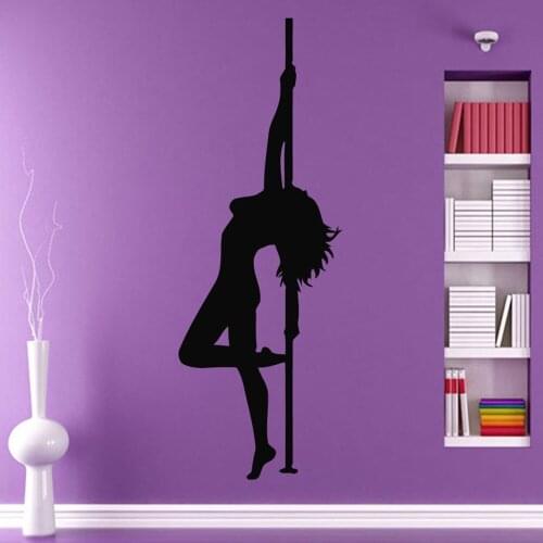 Modern Fashion Sexy Girl Wall Decals Pole Dancer Posters Vinyl Decal Striptease Sticker Girls Bedroom Dance Studio Decor Z508